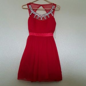 Red party dress