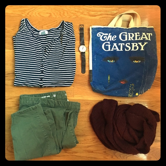 Navy and white striped Henley