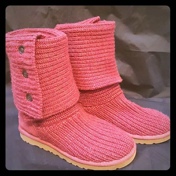 Ugg Carly button boots rusty red size 8 - Picture 1 of 4