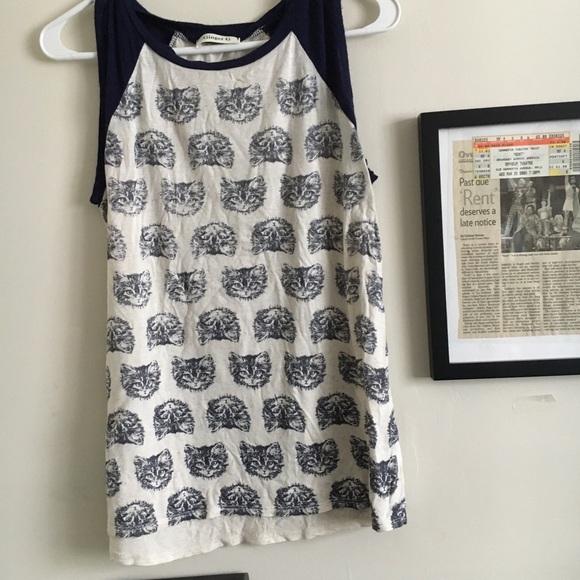 Ginger G Tops - Cat Print Tank Top