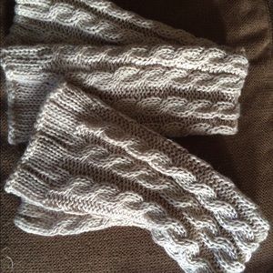 Tan leg warmers and boot socks