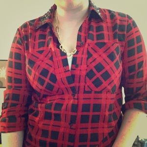 MICHAEL KORS Plaid Blouse