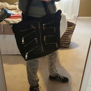 Black zippered purse
