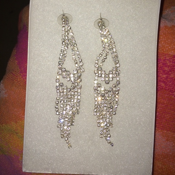 Large rhinestone earrings