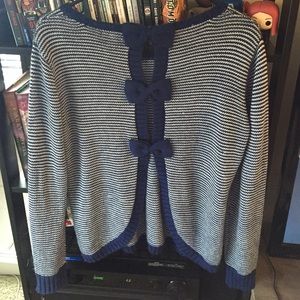 Striped Sweater with Bow-lined Back