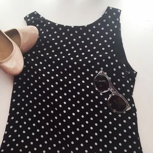 Black and white polka dot tank top