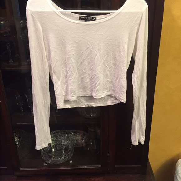 White long sleeve crop top