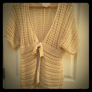 Tan knit cardigan by LOFT size medium