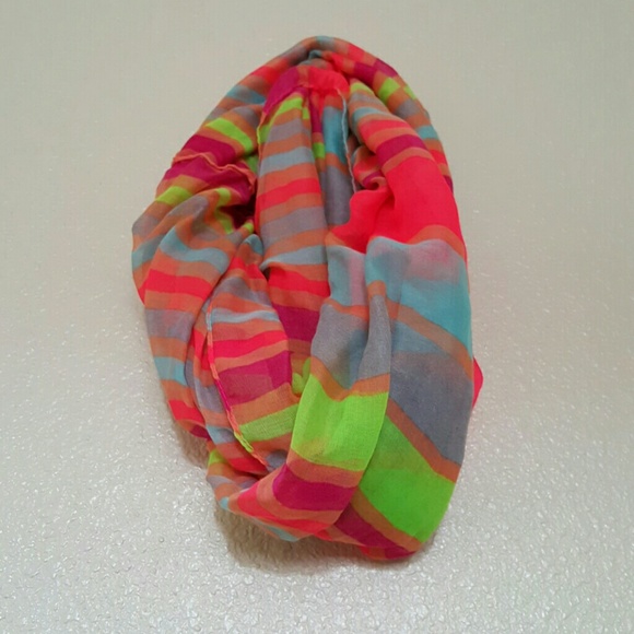 Multi colored infinity scarf