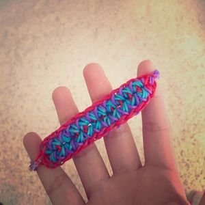 Rainbow loom butterfly wing bracelet.