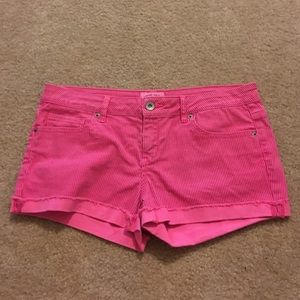 Bubble gum pink & Dark Burgundy Striped Shorts