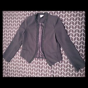 Mesh-trimmed khaki blazer