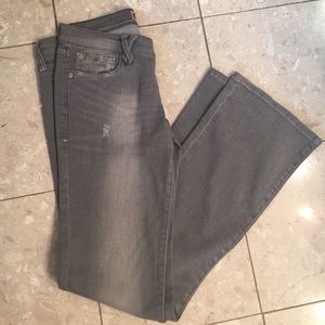 Light gray boot cut jeans