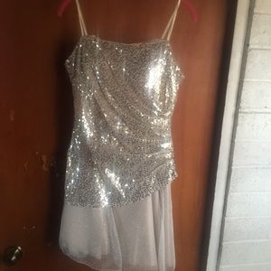 Gold sequin formal dress
