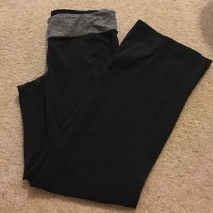 Black Yoga Pants with Grey Waistband