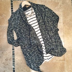 Hold until Wed: Jada Cozy Knit Leather Trim Cardi