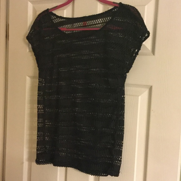 Black mesh short sleeve shirt