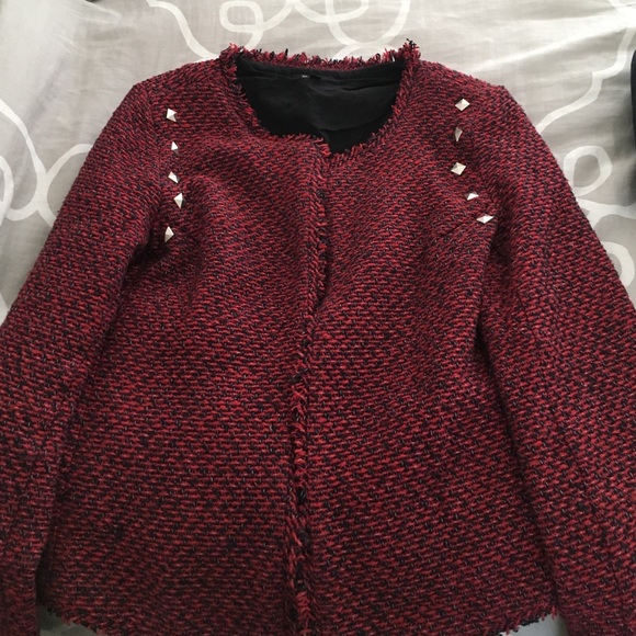 Red and black blazer