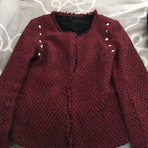 Red and black blazer