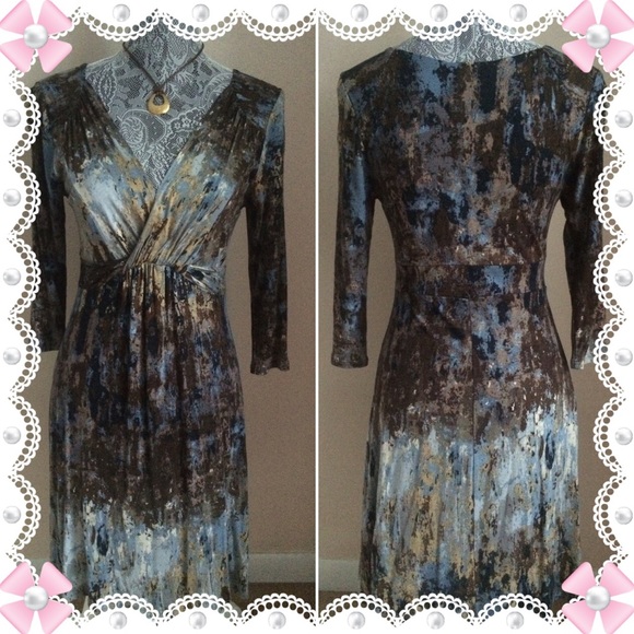 Three Dots Dresses & Skirts - 🆕Three Dots gold & browns splattered dress