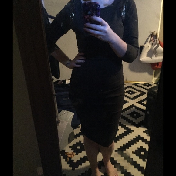 Olive with gold sequin Ann Taylor dress medium - Picture 4 of 4