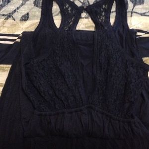 Navy blue open back maxi dress size M