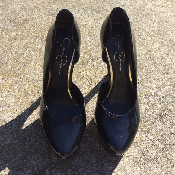 Flash Sale❤️Black Heels w/Custom Swarovski Detail - Picture 2 of 4