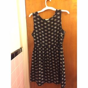 Black Fit and Flare Dress w/ White designs