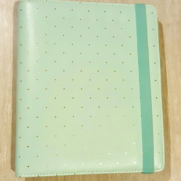 Retired Kikki K mint/gold polka dot A5 planner