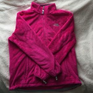 The North face magenta fuzzy jacket