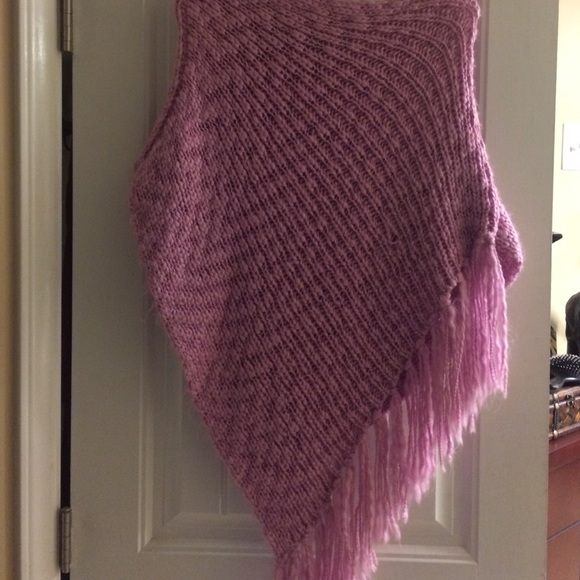Poncho with fringe
