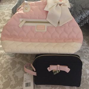 BRAND NEW! Betsey Johnson tote with Makeup bag!