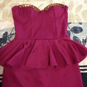 Burgundy mini dress Size M