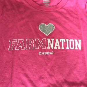 Pink cute farm nation shirt and glitter heart