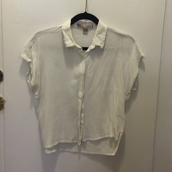 White button down crop top