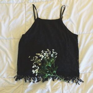 Lace high neck blouse