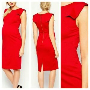 Maternity Exclusive Pencil Dress With Fold Sleeve
