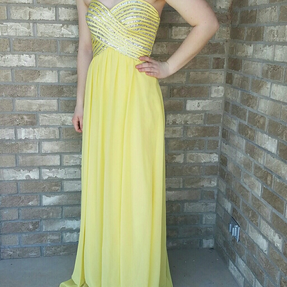 BRAND NEW Long yellow prom dress!