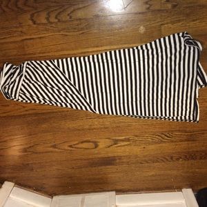 Black and White Striped Maxi Skirt