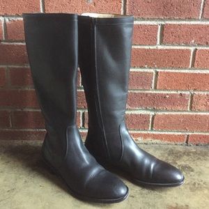J. Crew tall black leather equestrian style boots