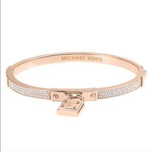 Michael Kors pad lock rose gold charm bracelet