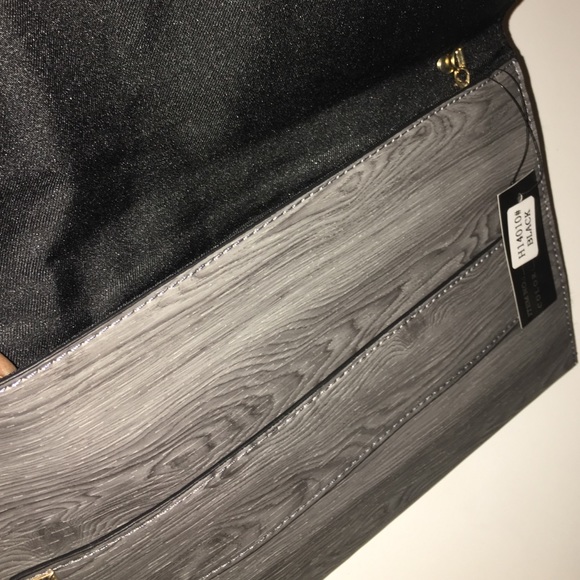 Black & Grey Wood Grain Envelope Clutch - Picture 4 of 4