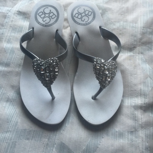 BCBG~ wedge flip flops