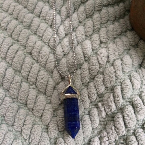 Lapis Crystal Point Necklace - Picture 2 of 3