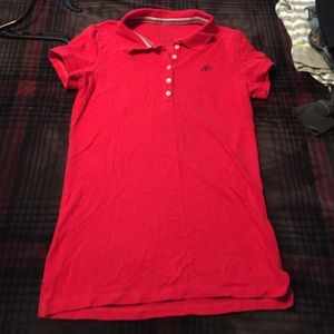 Red polo shirt