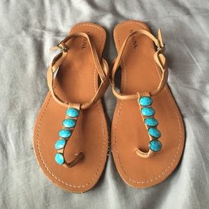 Turquoise stone sandals