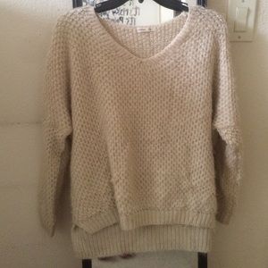 Fluffy oversized knit sweater