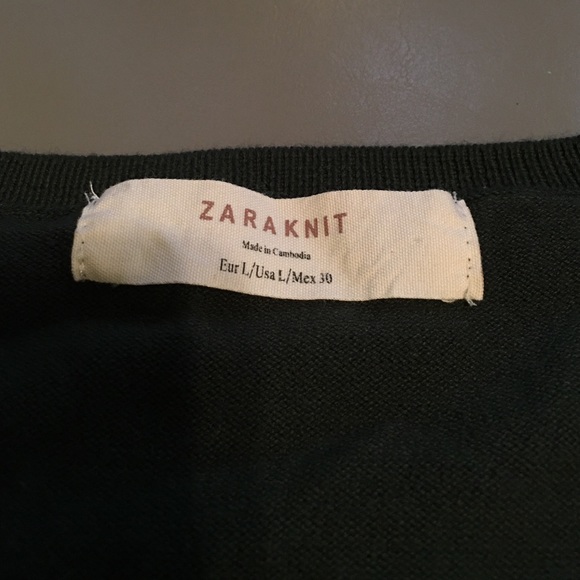 ZARA KNIT forest green sweater