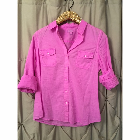 Violet button-down top - Picture 1 of 3