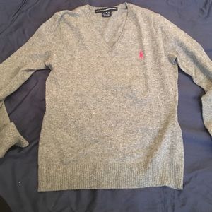 Grey Henley polo sweater